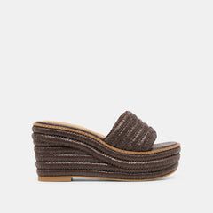 Dolce Vita SHOES | Throne Wide Chocolate Raffia Wedges