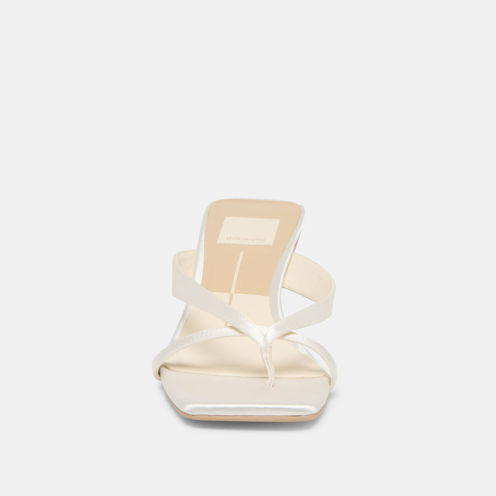Dolce Vita SHOES | Brevel Wide True White Satin Heels