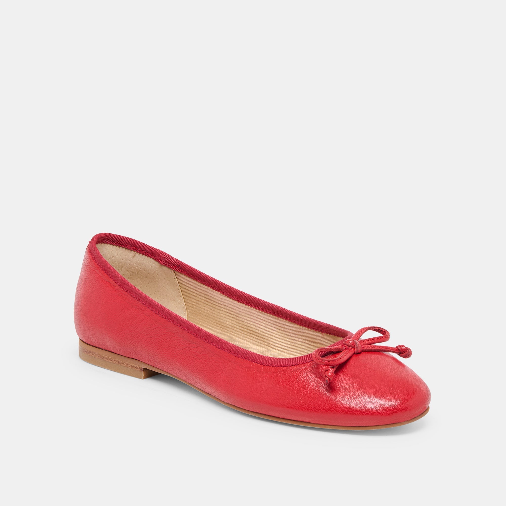 Dolce Vita SHOES | Ritla Wide Cherry Leather Ballet Flats