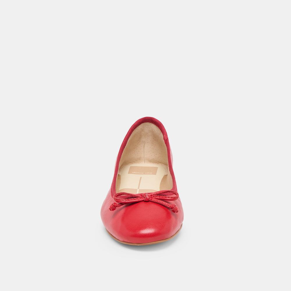 Dolce Vita SHOES | Ritla Wide Cherry Leather Ballet Flats