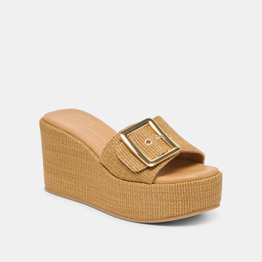 Dolce Vita SHOES | Jilian Wide Mocha Raffia Wedges