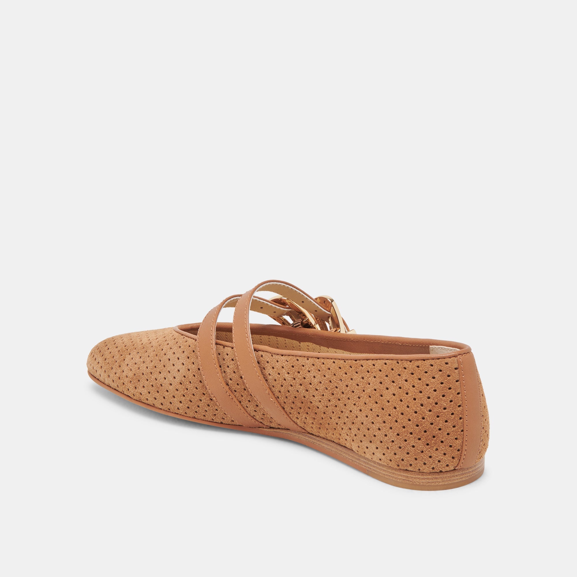 Dolce Vita SHOES | Baylee Wide Pecan Perforated Suede Ballet Flats