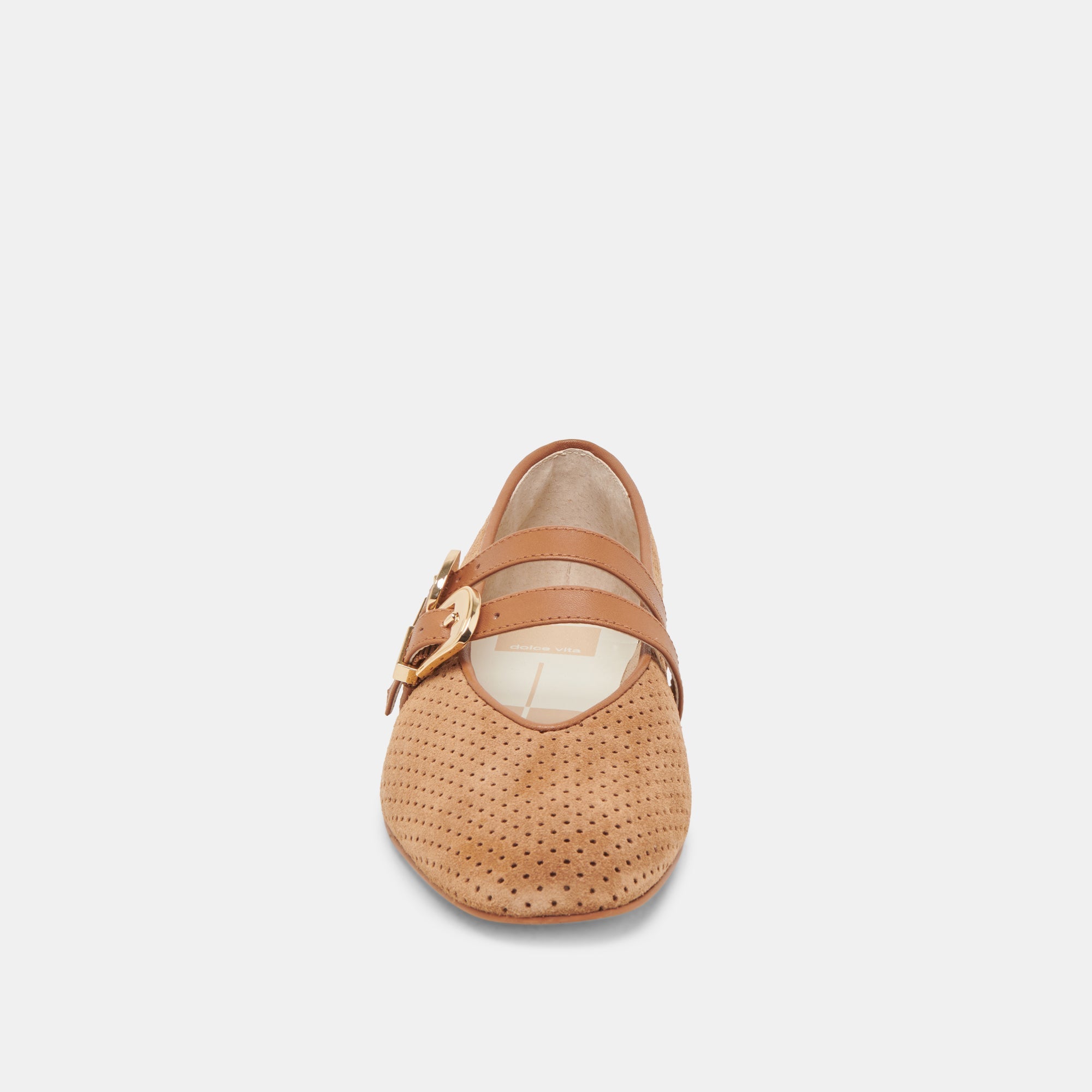Dolce Vita SHOES | Baylee Wide Pecan Perforated Suede Ballet Flats