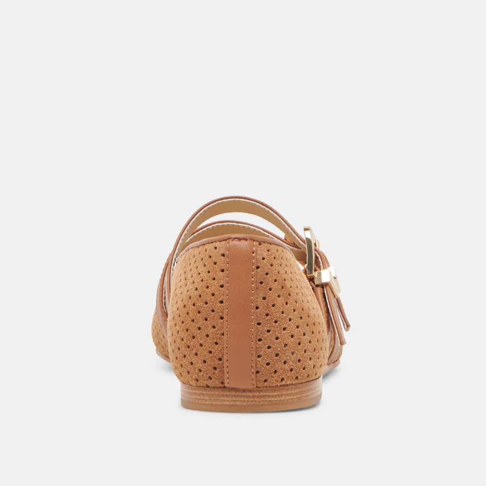 Dolce Vita SHOES | Baylee Wide Pecan Perforated Suede Ballet Flats