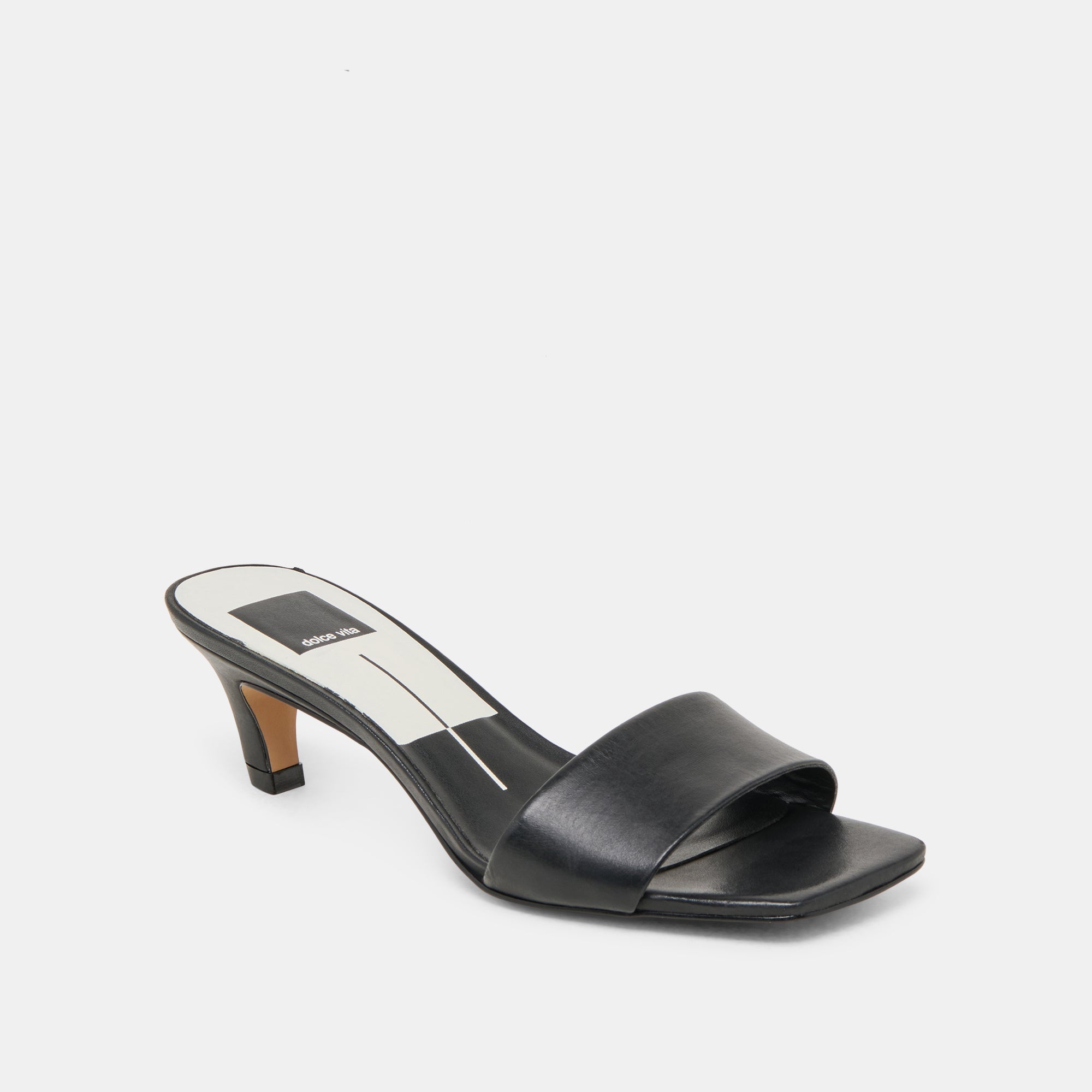 Dolce Vita SHOES | Rexa Wide Black Leather Heels