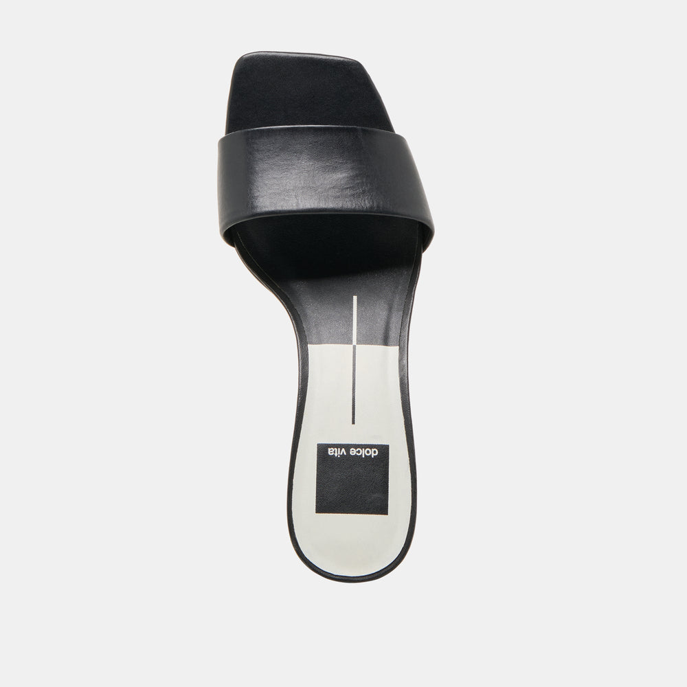 Dolce Vita SHOES | Rexa Wide Black Leather Heels