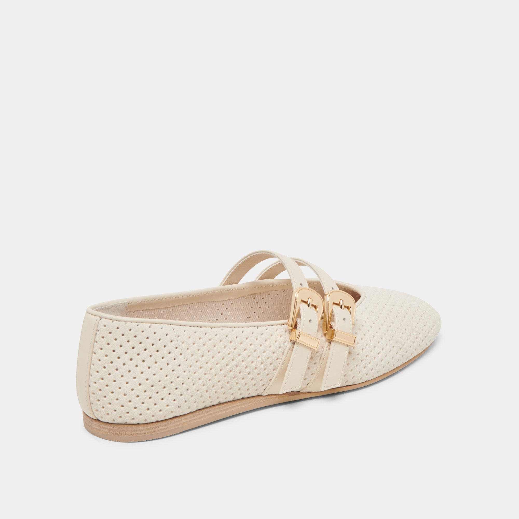 Dolce Vita SHOES | Baylee Wide Bone Perforated Suede Ballet Flats