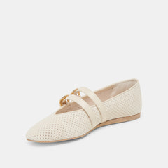 Dolce Vita SHOES | Baylee Wide Bone Perforated Suede Ballet Flats