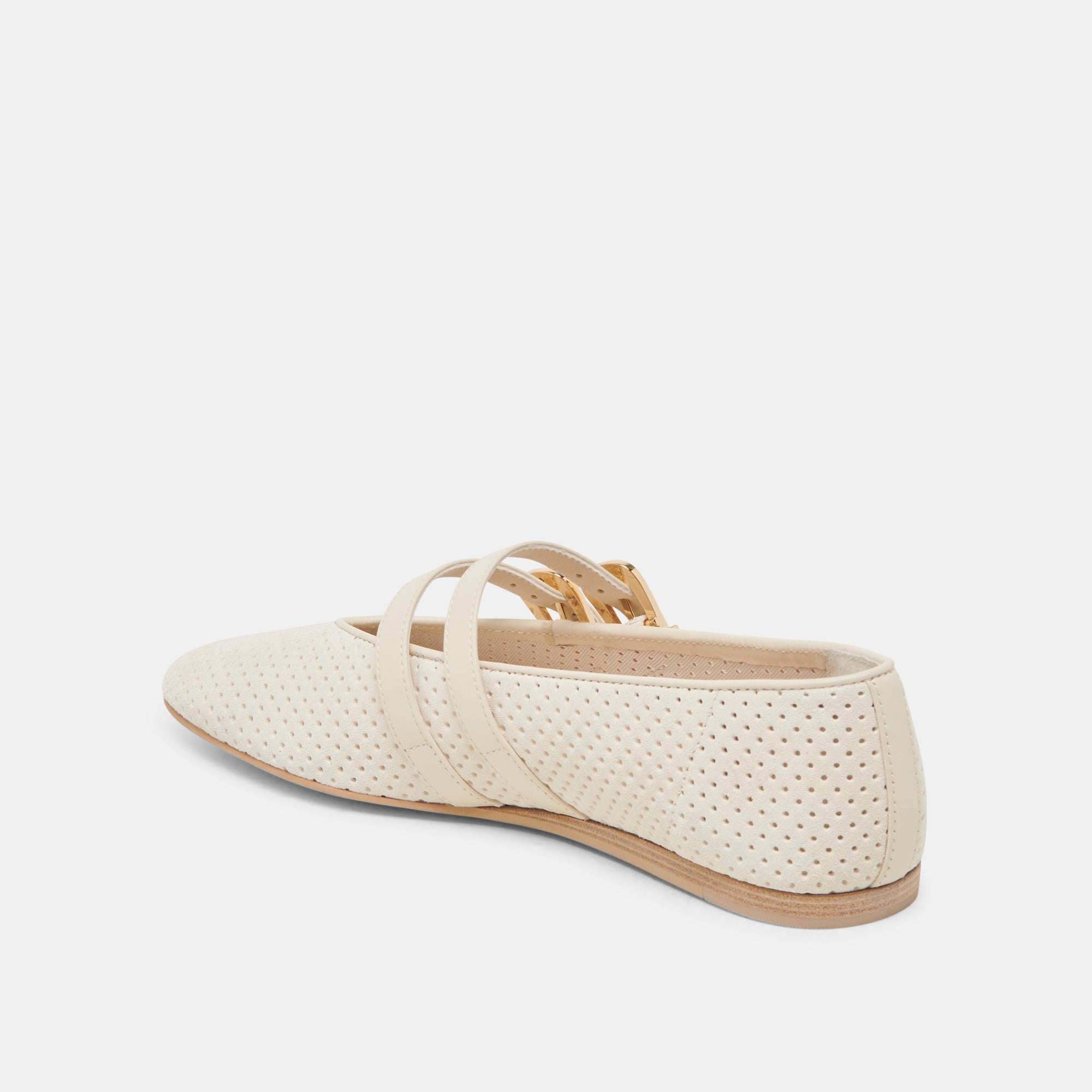 Dolce Vita SHOES | Baylee Wide Bone Perforated Suede Ballet Flats