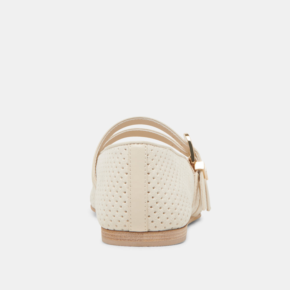 Dolce Vita SHOES | Baylee Wide Bone Perforated Suede Ballet Flats