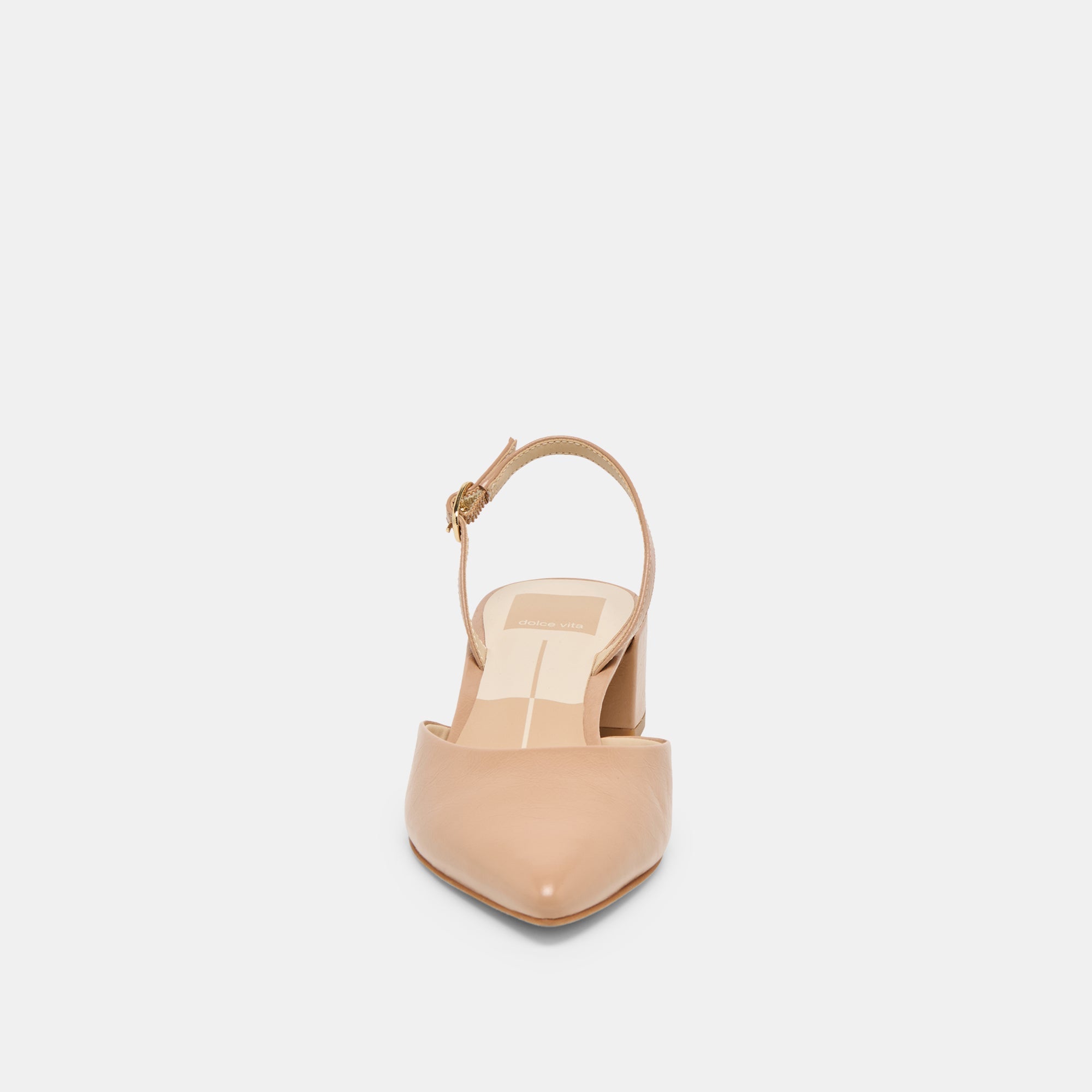 Dolce Vita SHOES | Carel Wide Lt Tan Crinkle Patent Leather Heels
