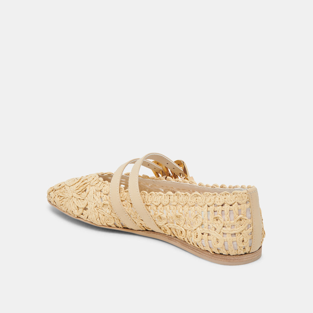 Dolce Vita SHOES | BAYLEE SUNFLOWER WIDE BALLET FLATS LT NATURAL MACRAME
 – Dolce Vita