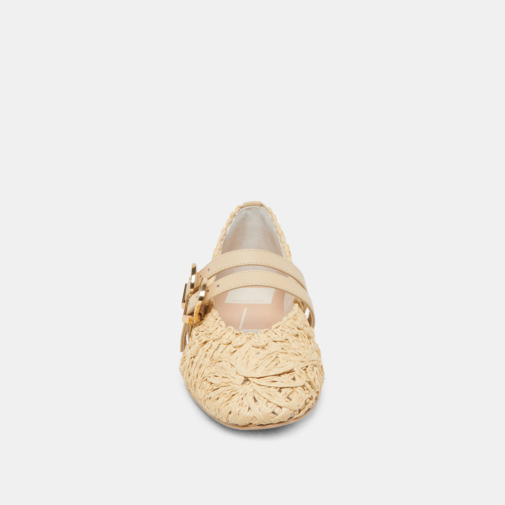 Dolce Vita SHOES | BAYLEE SUNFLOWER WIDE BALLET FLATS LT NATURAL MACRAME
 – Dolce Vita