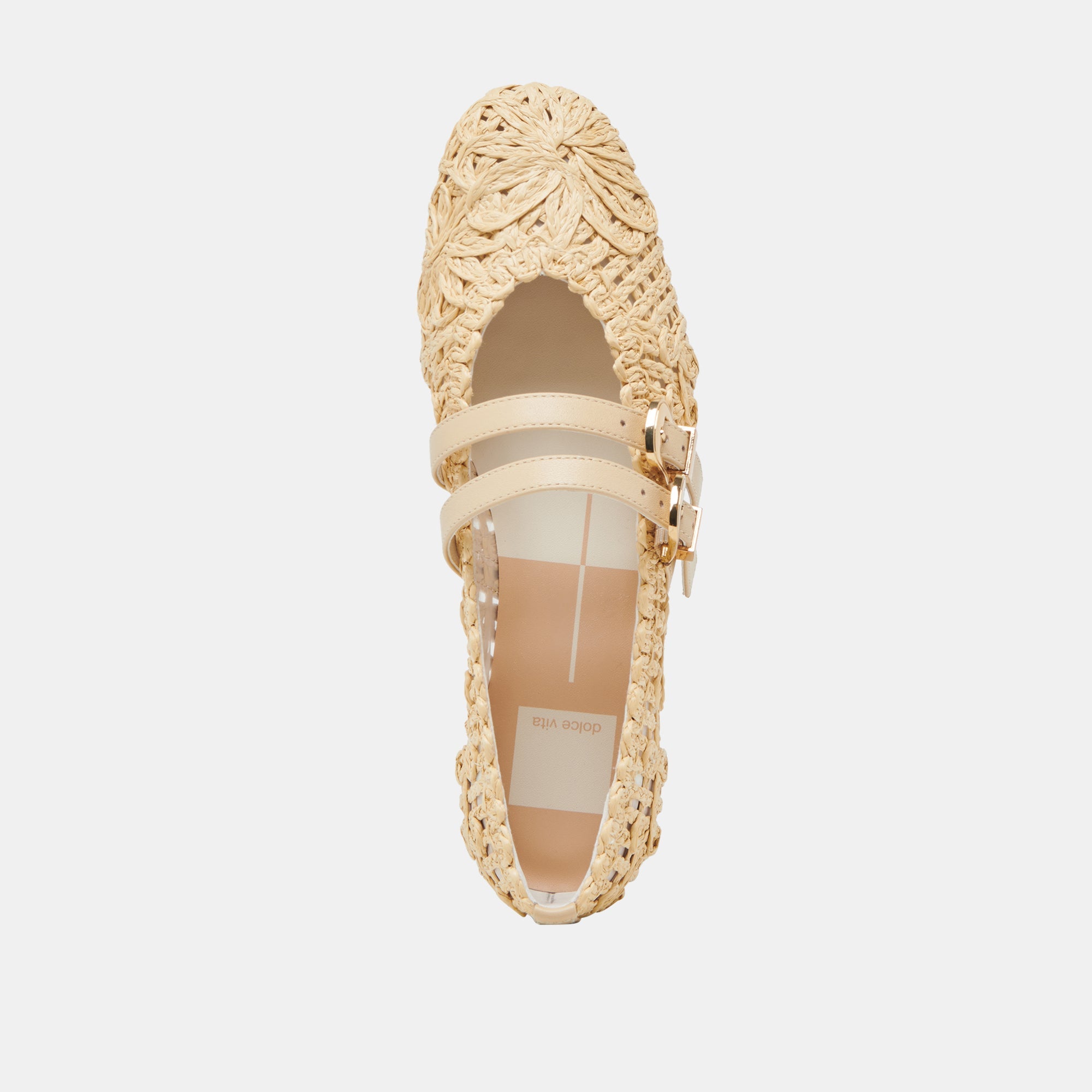 Dolce Vita SHOES | BAYLEE SUNFLOWER WIDE BALLET FLATS LT NATURAL MACRAME
 – Dolce Vita