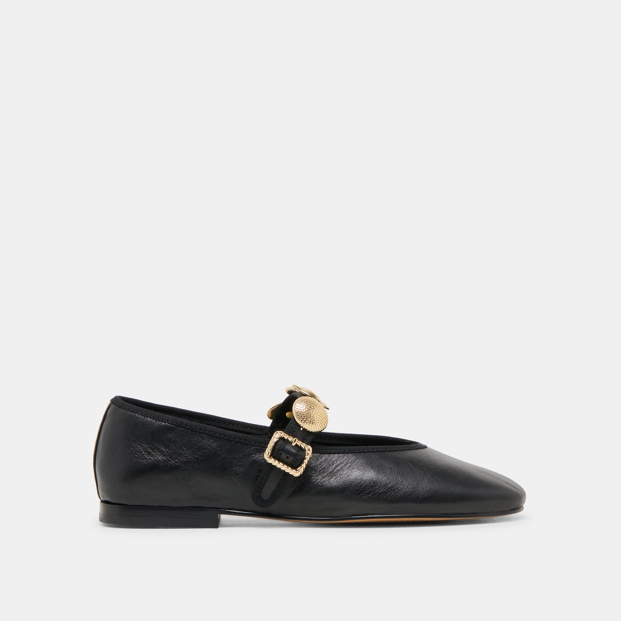 Dolce Vita SHOES | Relan Wide Black Leather Ballet Flats