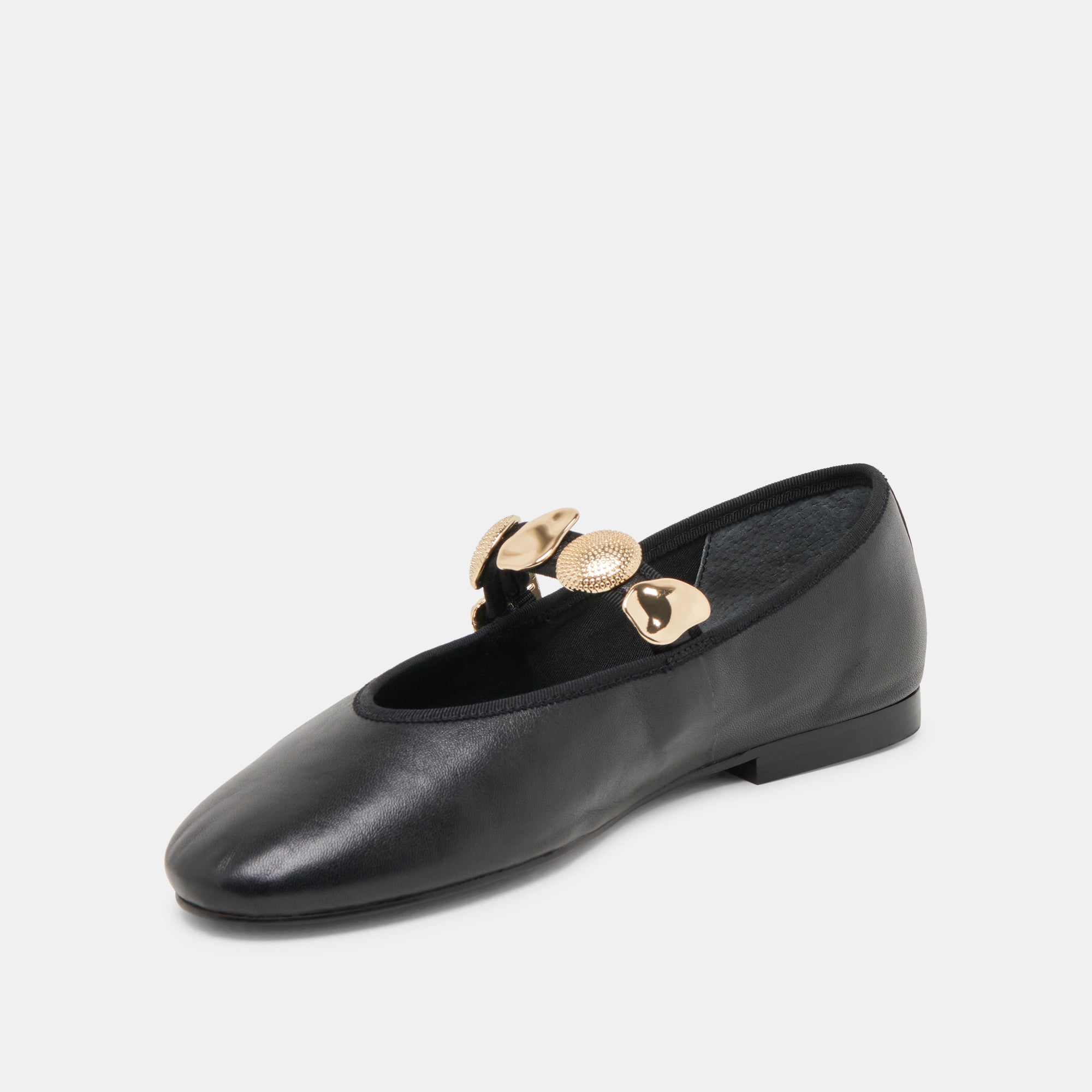 Dolce Vita SHOES | Relan Wide Black Leather Ballet Flats