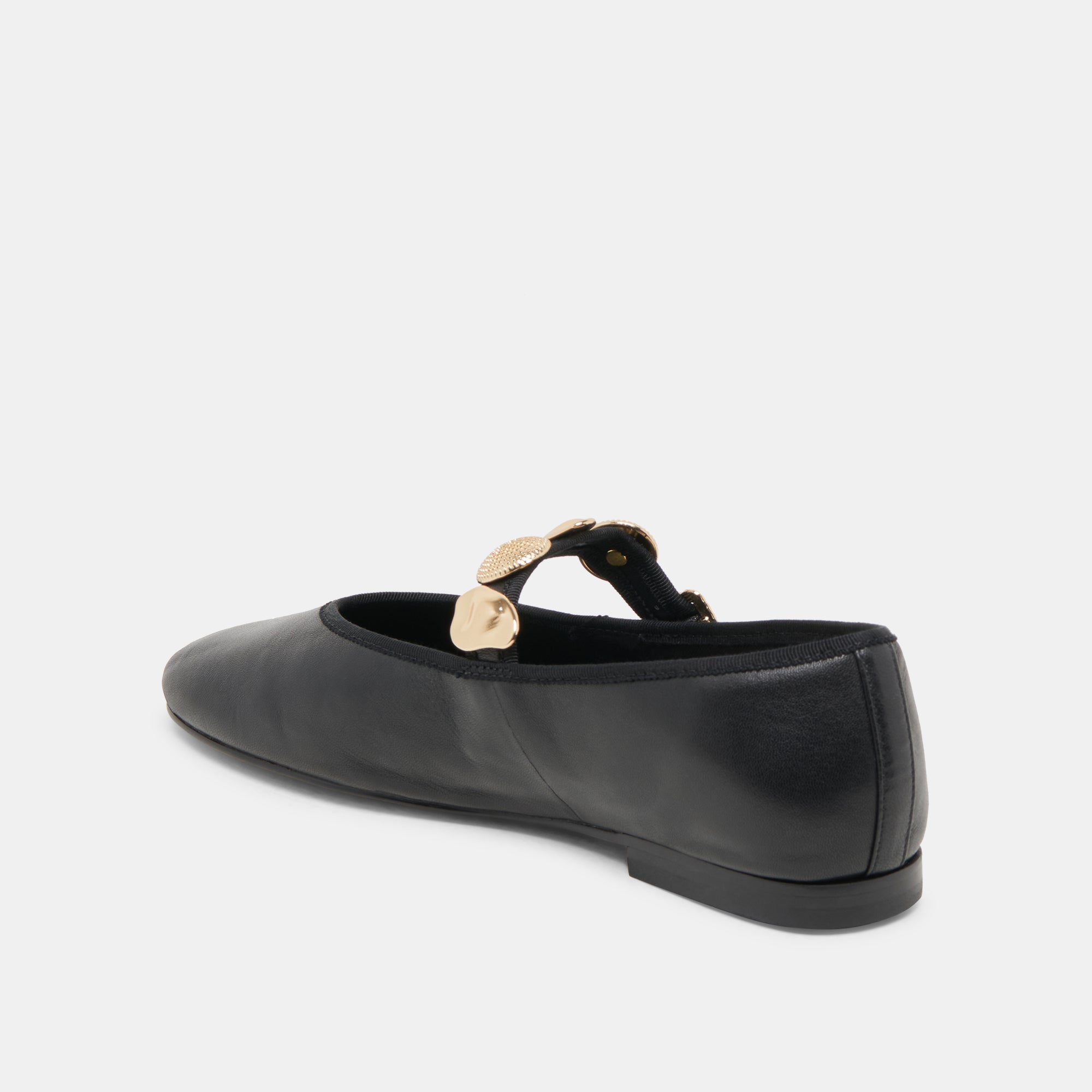 Dolce Vita SHOES | Relan Wide Black Leather Ballet Flats