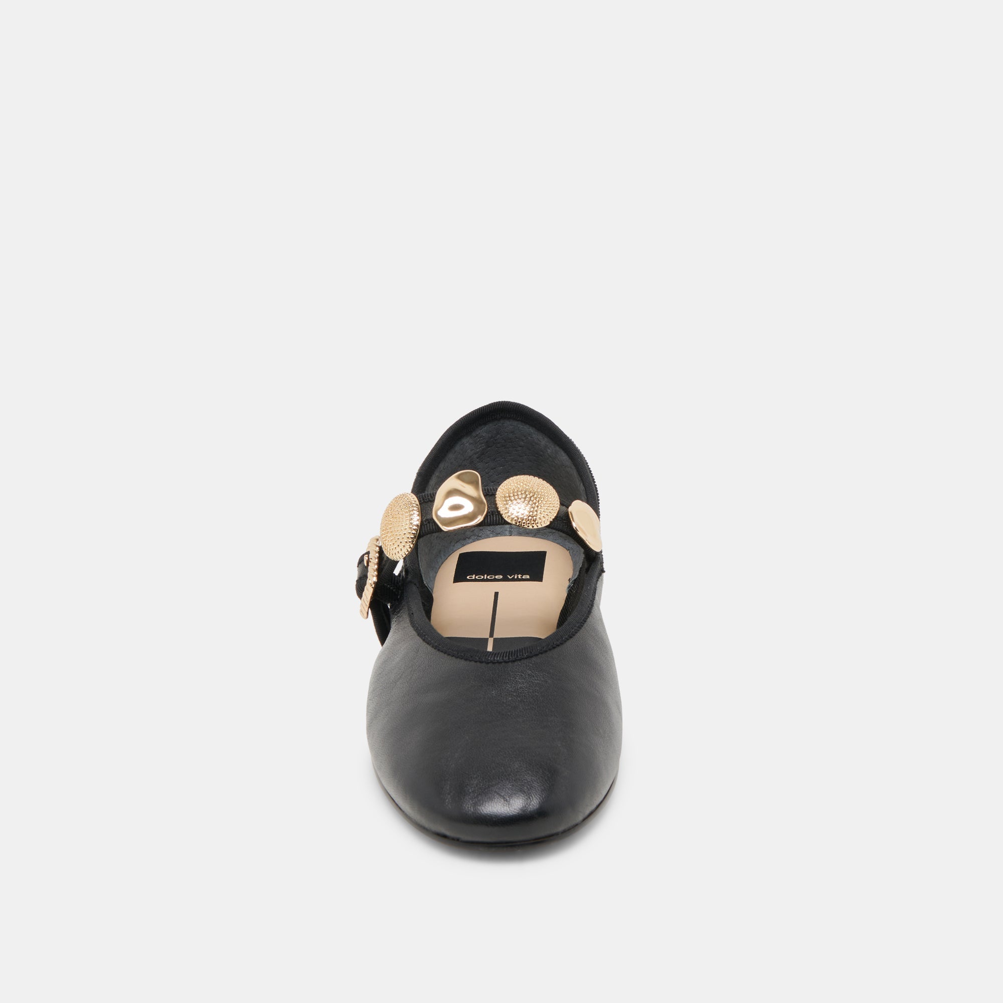 Dolce Vita SHOES | Relan Wide Black Leather Ballet Flats