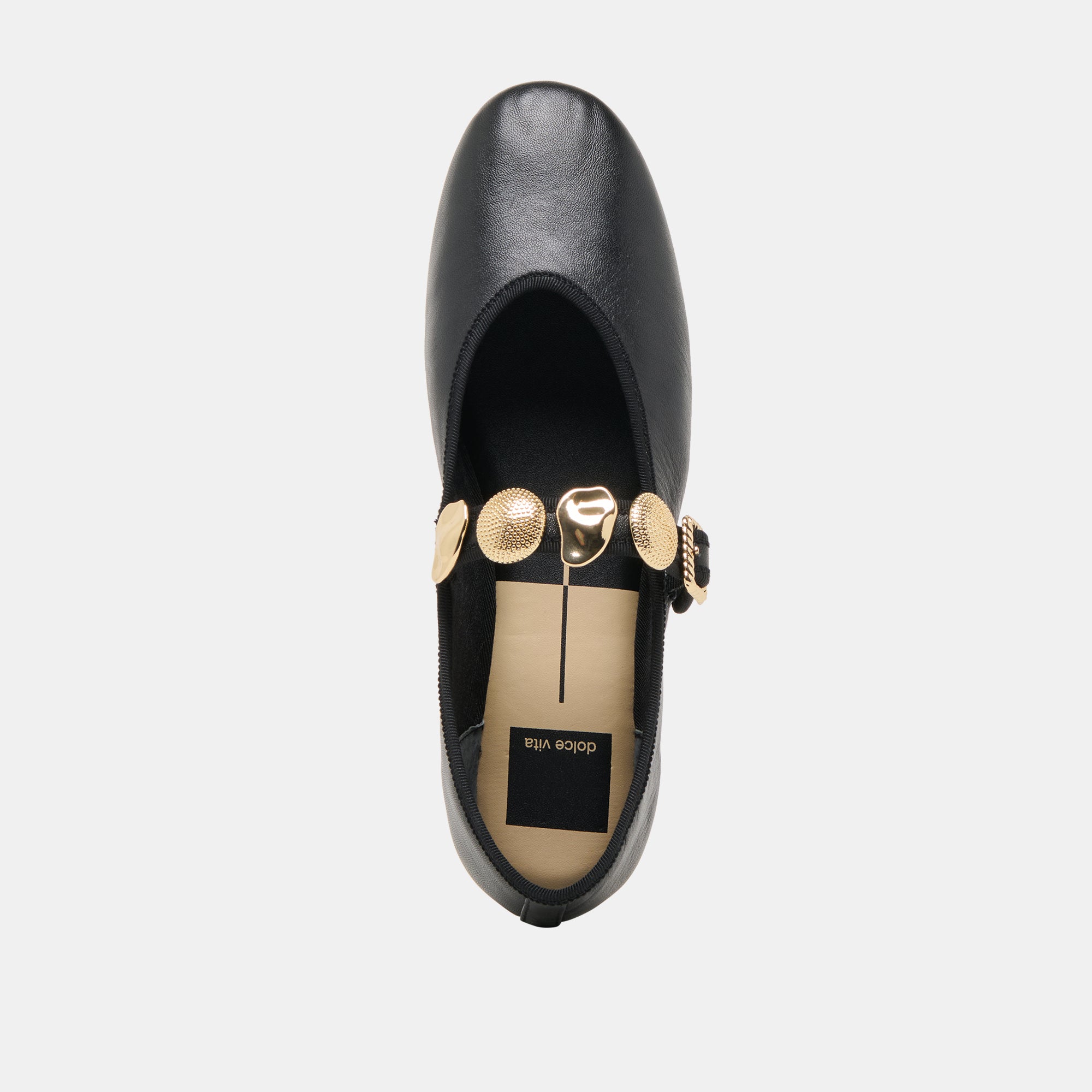 Dolce Vita SHOES | Relan Wide Black Leather Ballet Flats