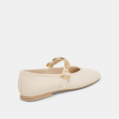 Dolce Vita SHOES | Relan Wide Off White Leather Ballet Flats