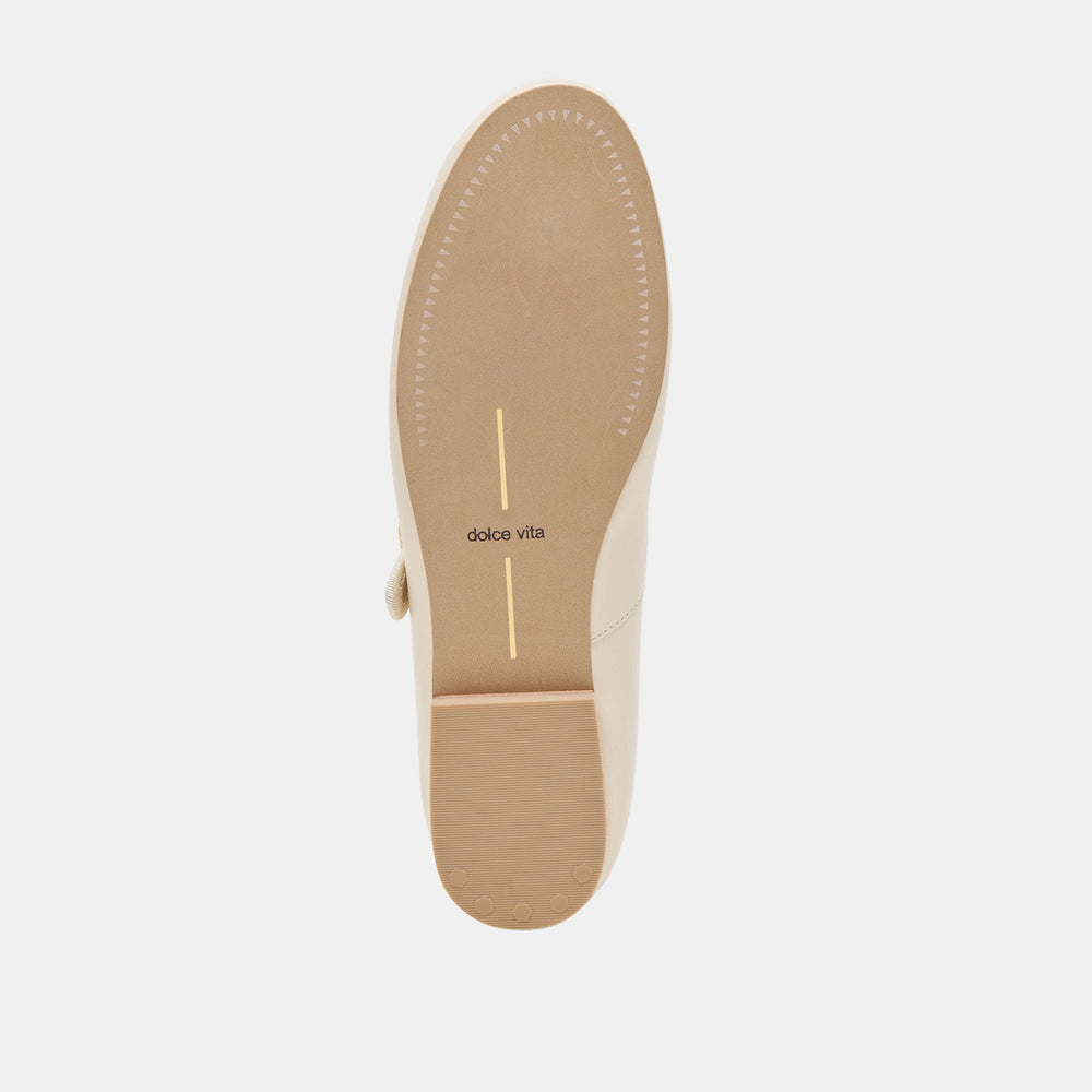 Dolce Vita SHOES | Relan Wide Off White Leather Ballet Flats