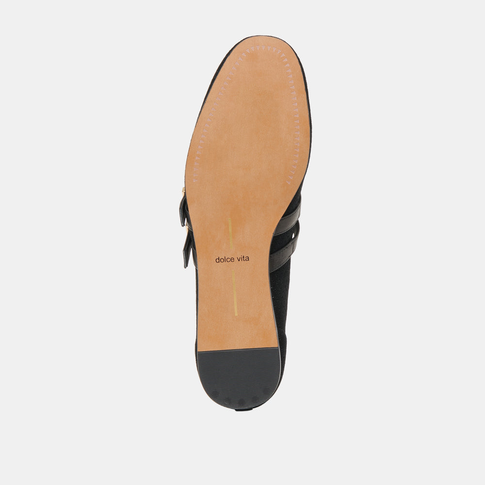 Dolce Vita SHOES | Baylee Wide Onyx Perforated Suede Ballet Flats