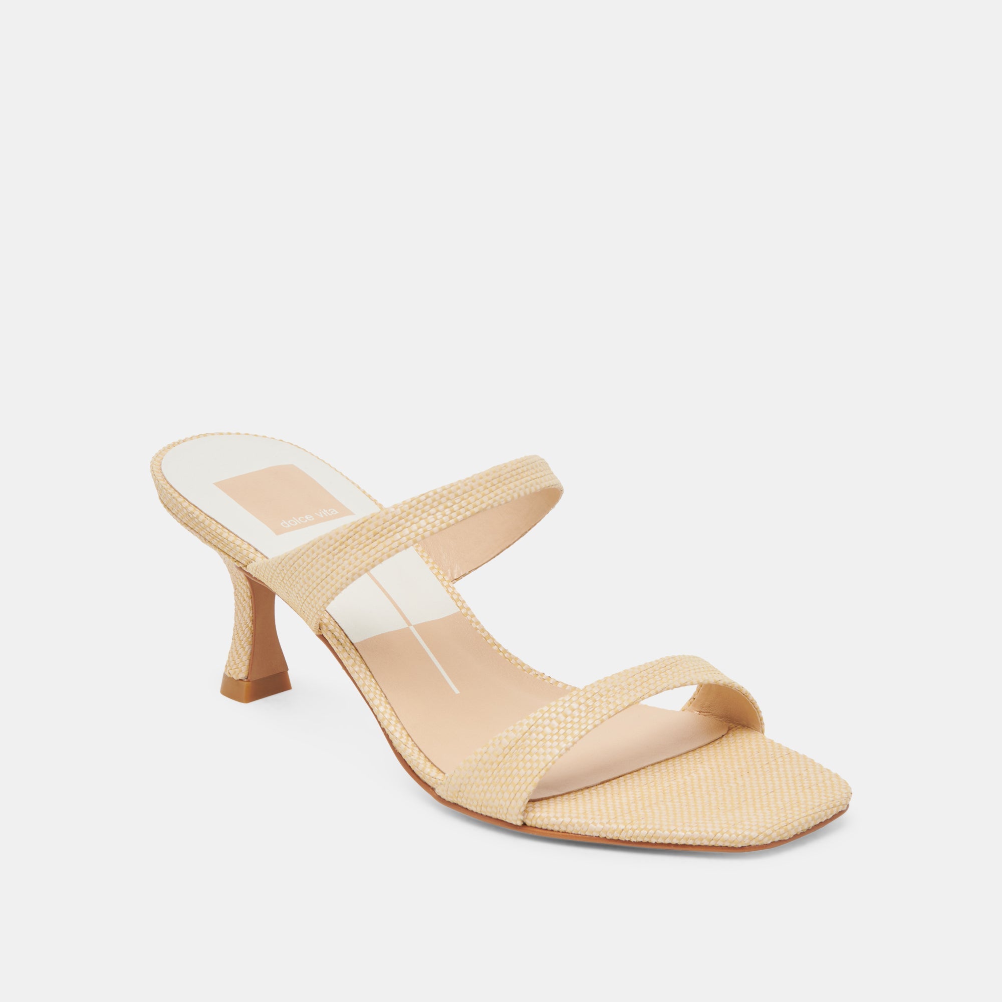 Dolce Vita SHOES | Genora Wide Lt Natural Woven Raffia Heels