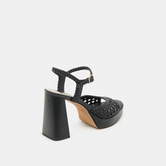 Dolce Vita SHOES | PEYTEN WIDE HEELS BLACK WOVEN STELLA
 – Dolce Vita