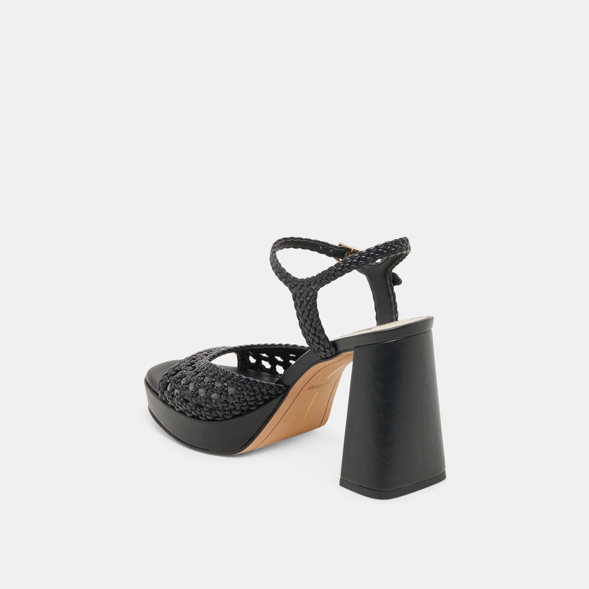 Dolce Vita SHOES | PEYTEN WIDE HEELS BLACK WOVEN STELLA
 – Dolce Vita