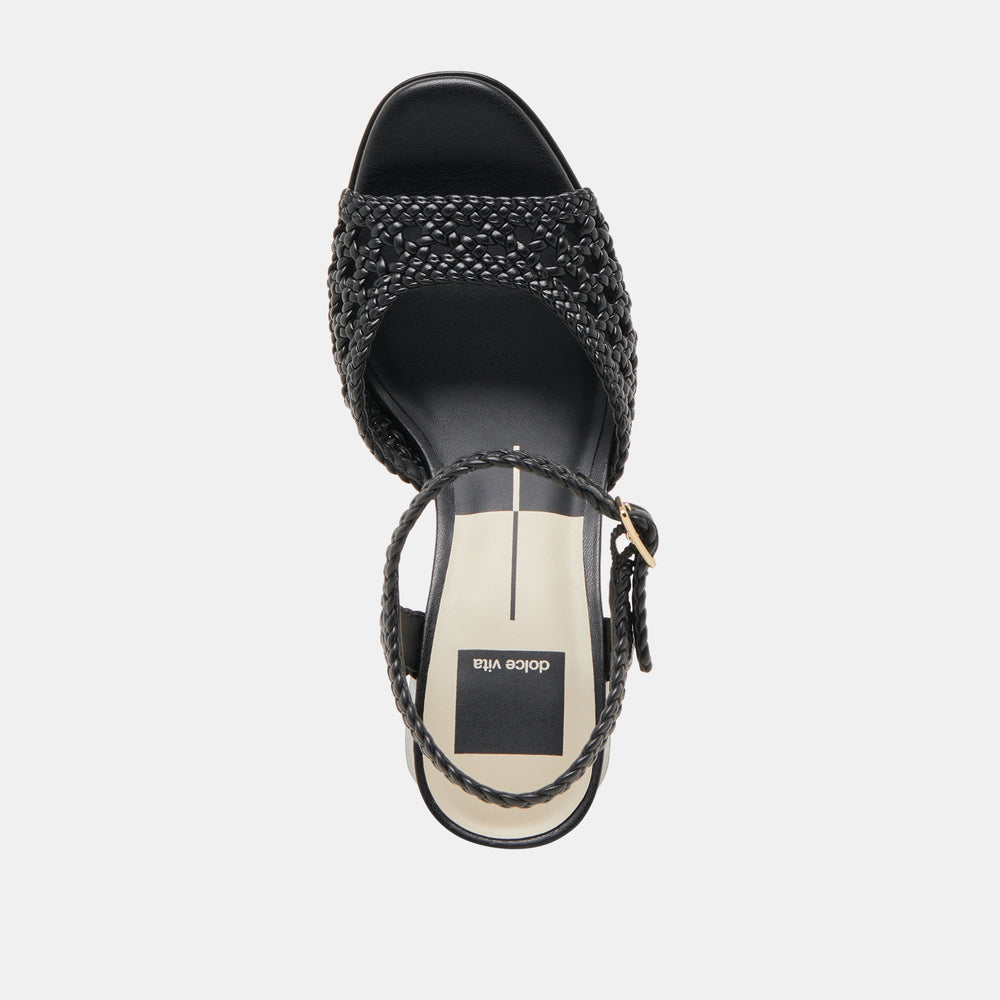Dolce Vita SHOES | PEYTEN WIDE HEELS BLACK WOVEN STELLA
 – Dolce Vita