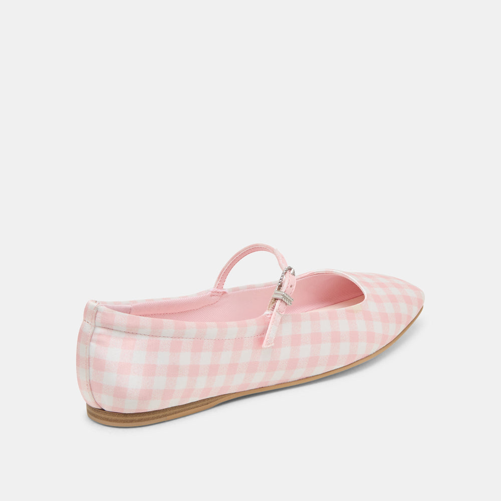 Dolce Vita SHOES | Reyes X Byrdie Golf Pink Plaid Gingham Wide Ballet Flats