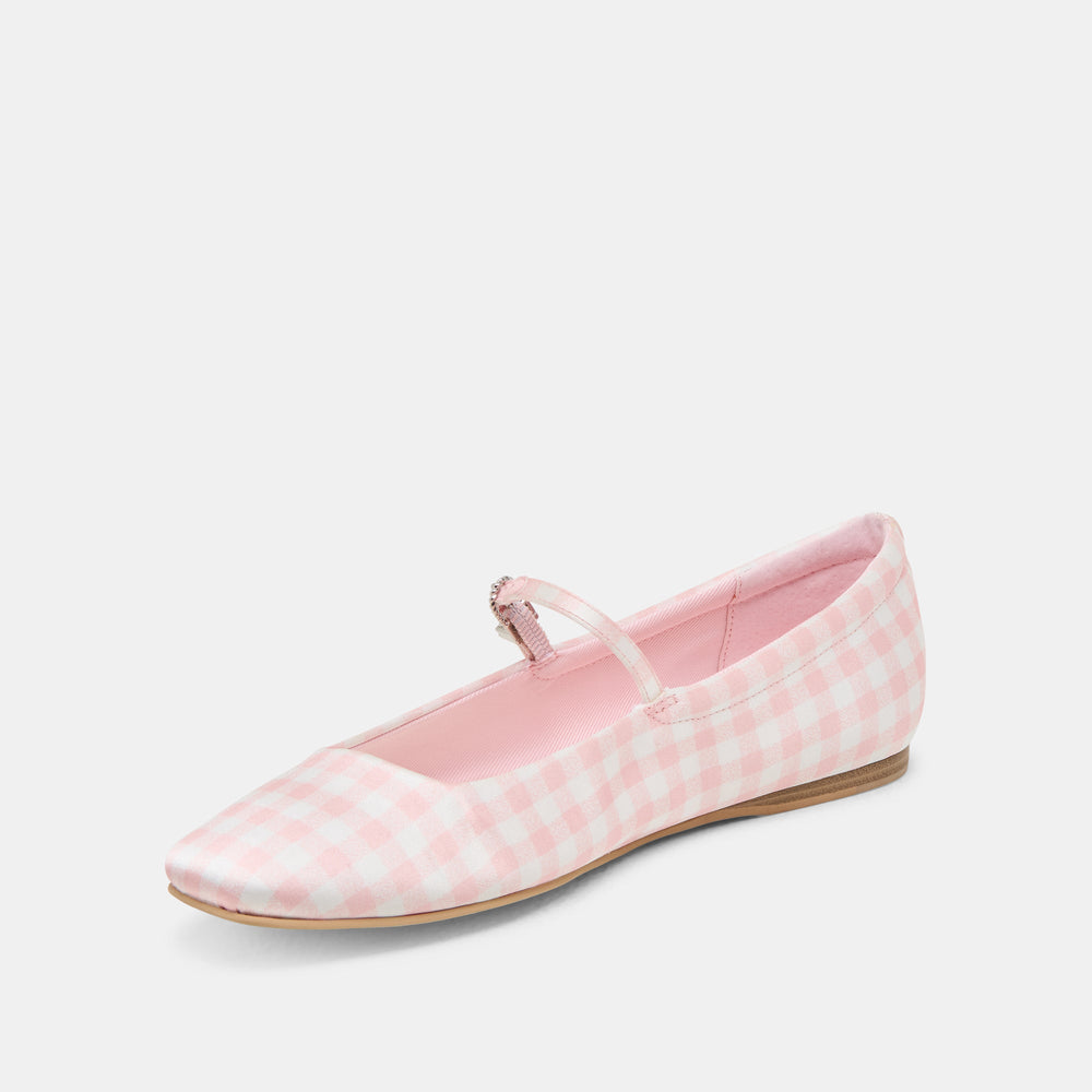 Dolce Vita SHOES | Reyes X Byrdie Golf Pink Plaid Gingham Wide Ballet Flats