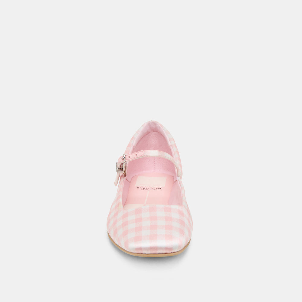 Dolce Vita SHOES | Reyes X Byrdie Golf Pink Plaid Gingham Wide Ballet Flats