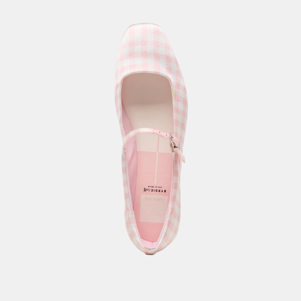 Dolce Vita SHOES | Reyes X Byrdie Golf Pink Plaid Gingham Wide Ballet Flats