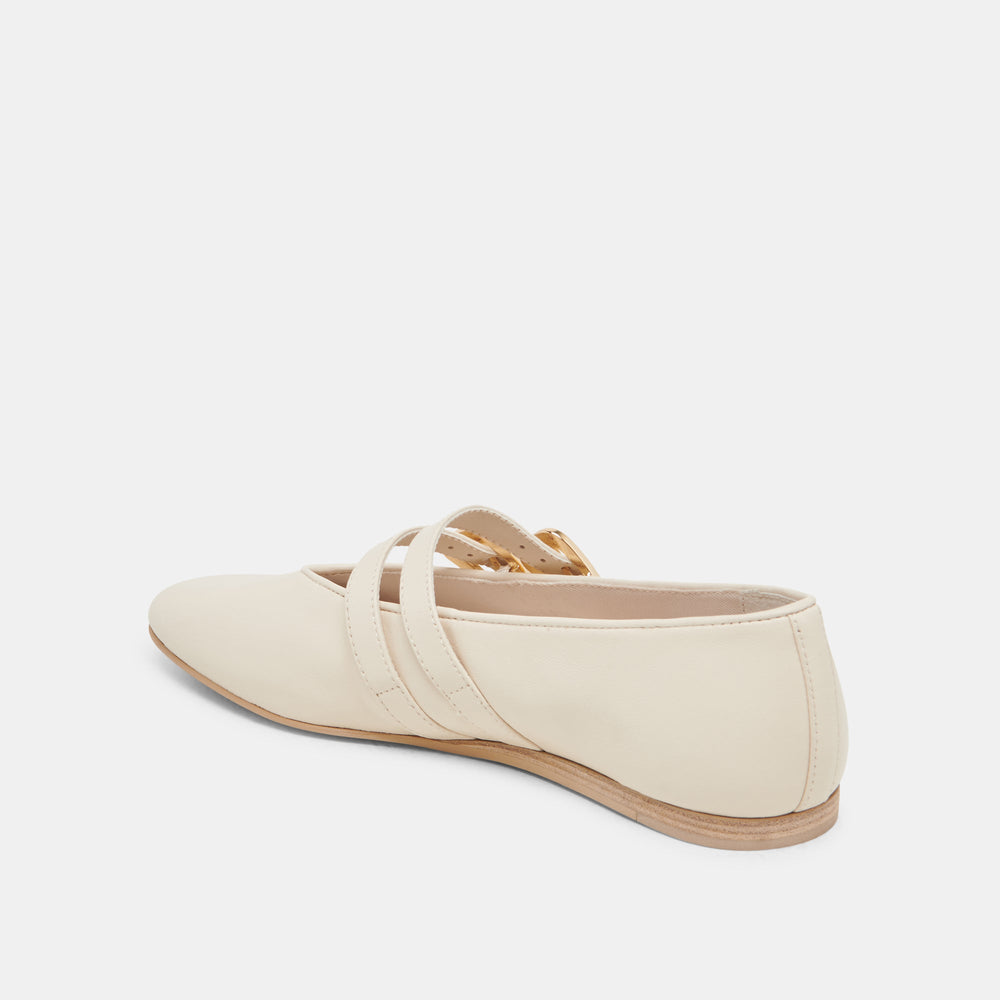 Dolce Vita SHOES | BAYLEE WIDE BALLET FLATS IVORY LEATHER
 – Dolce Vita