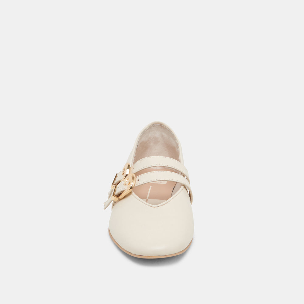 Dolce Vita SHOES | BAYLEE WIDE BALLET FLATS IVORY LEATHER
 – Dolce Vita
