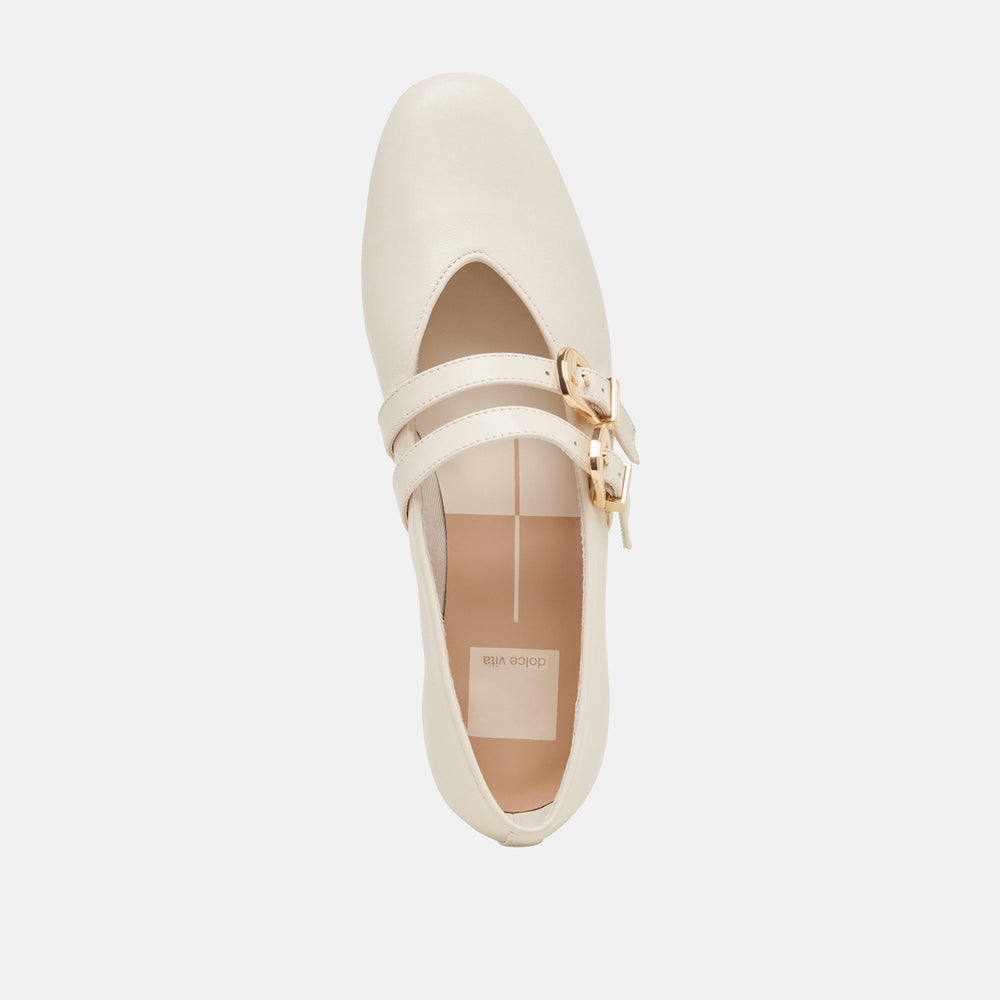 Dolce Vita SHOES | BAYLEE WIDE BALLET FLATS IVORY LEATHER
 – Dolce Vita