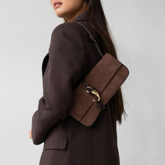 Dolce Vita HANDBAGS | Alice Chocolate Suede Shoulder Bag