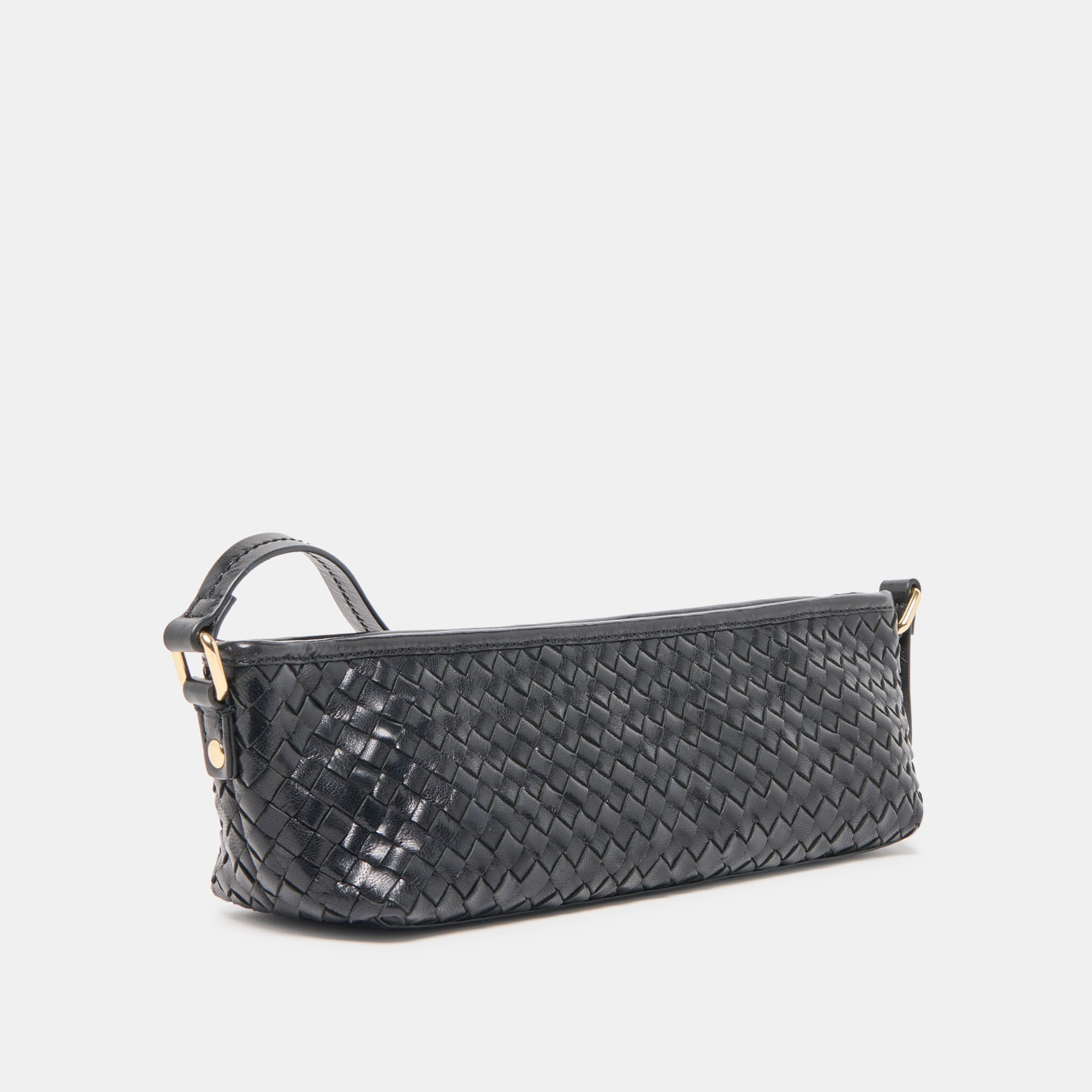 Dolce Vita HANDBAGS | Savaii Black Woven Leather Shoulder Bag