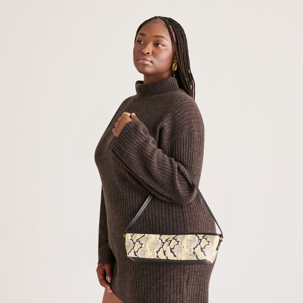 Dolce Vita HANDBAGS | Savaii Black White Snake Stella Shoulder Bag