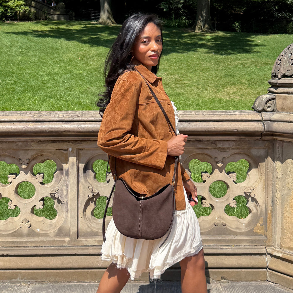 Dolce Vita HANDBAGS | Bennett Espresso Suede Crossbody