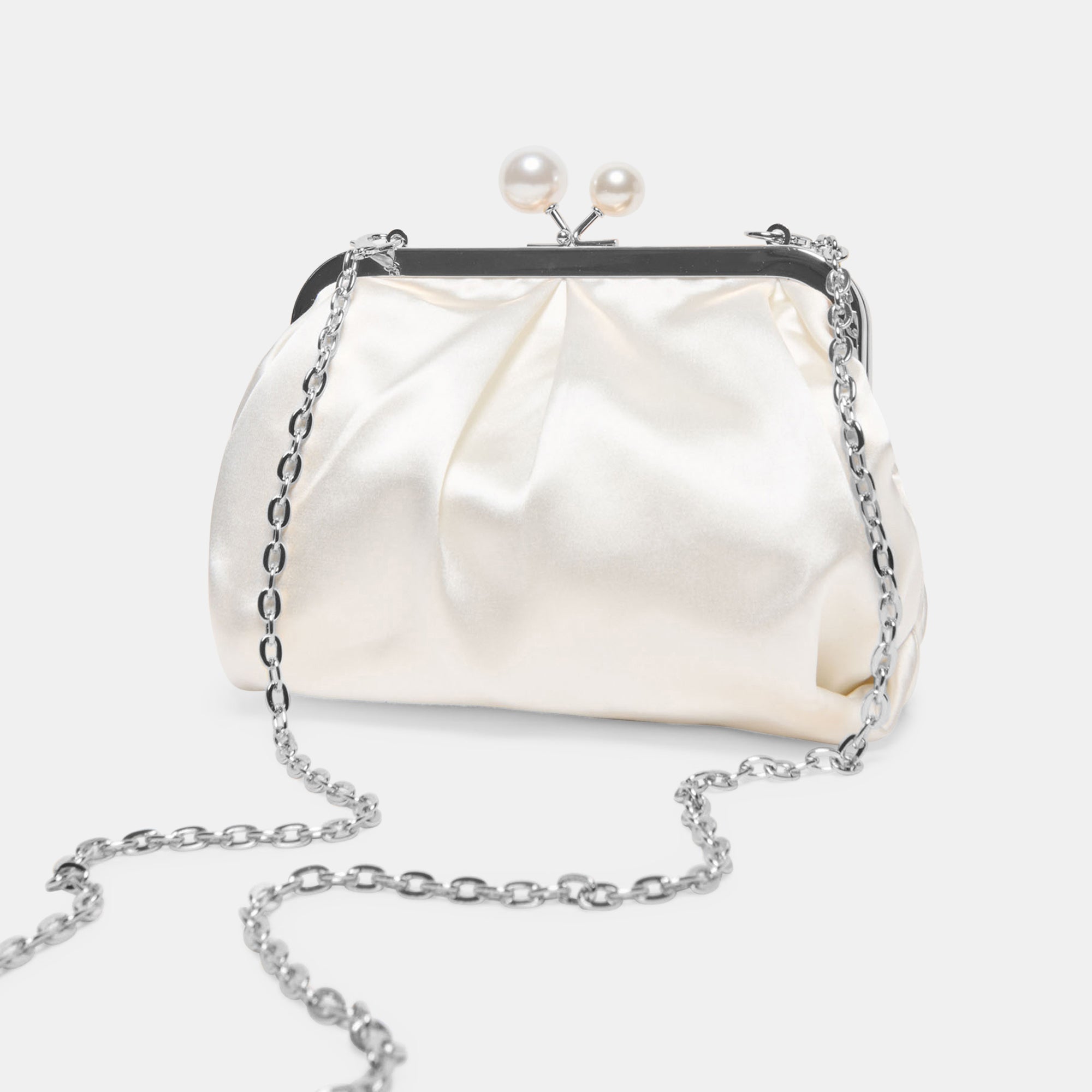 Dolce Vita HANDBAGS | Kendall White Satin Clutch