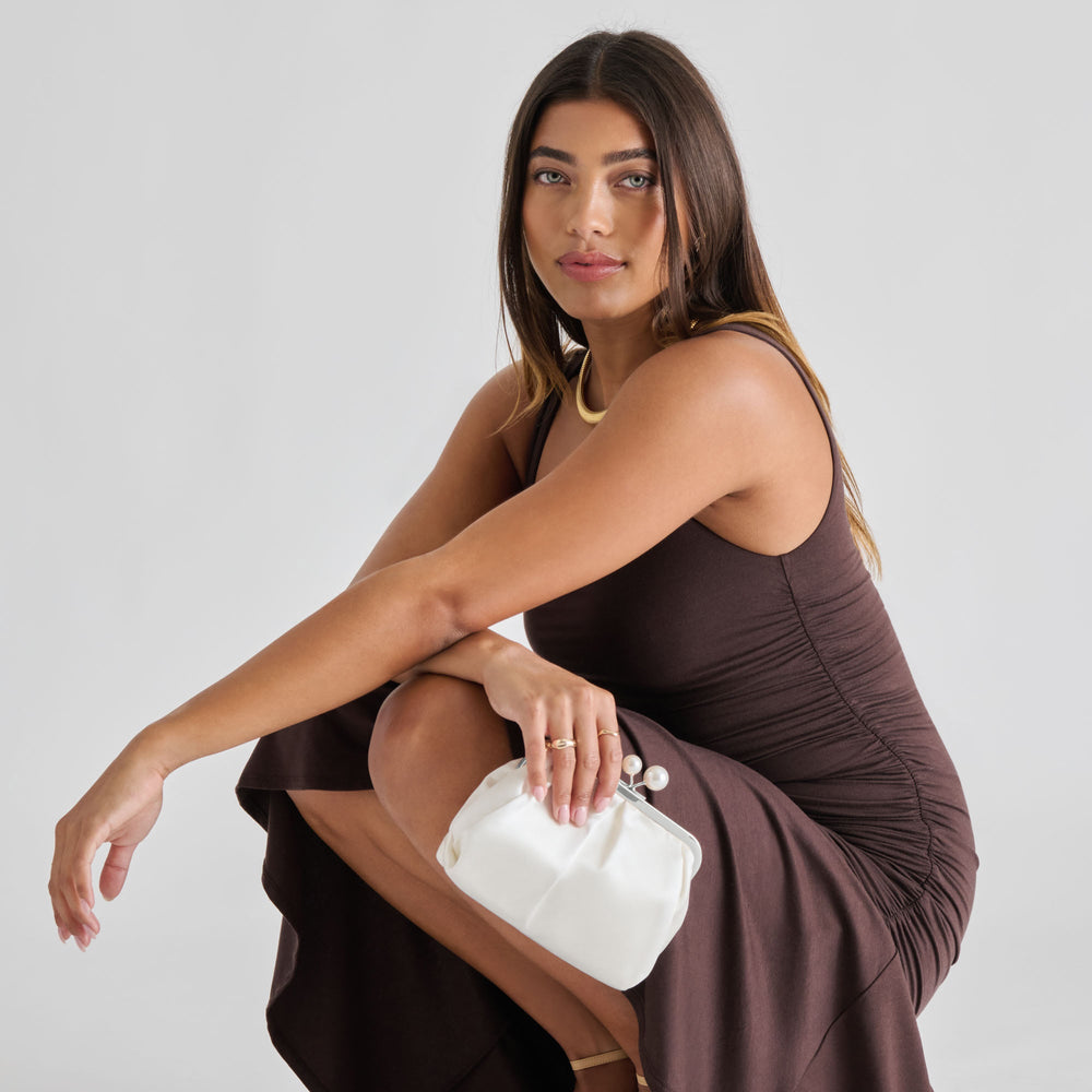Dolce Vita HANDBAGS | Kendall White Satin Clutch