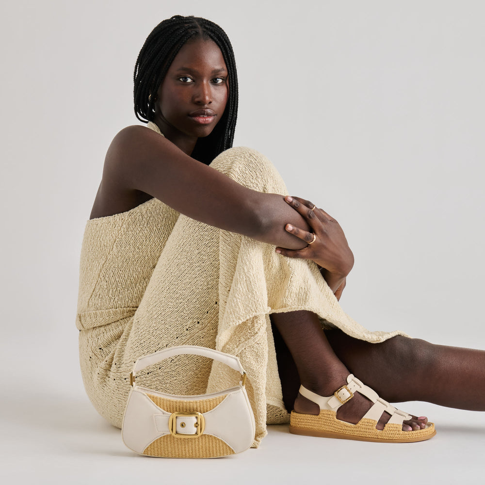 Dolce Vita HANDBAGS | Nuala Raffia White Stella Handbag