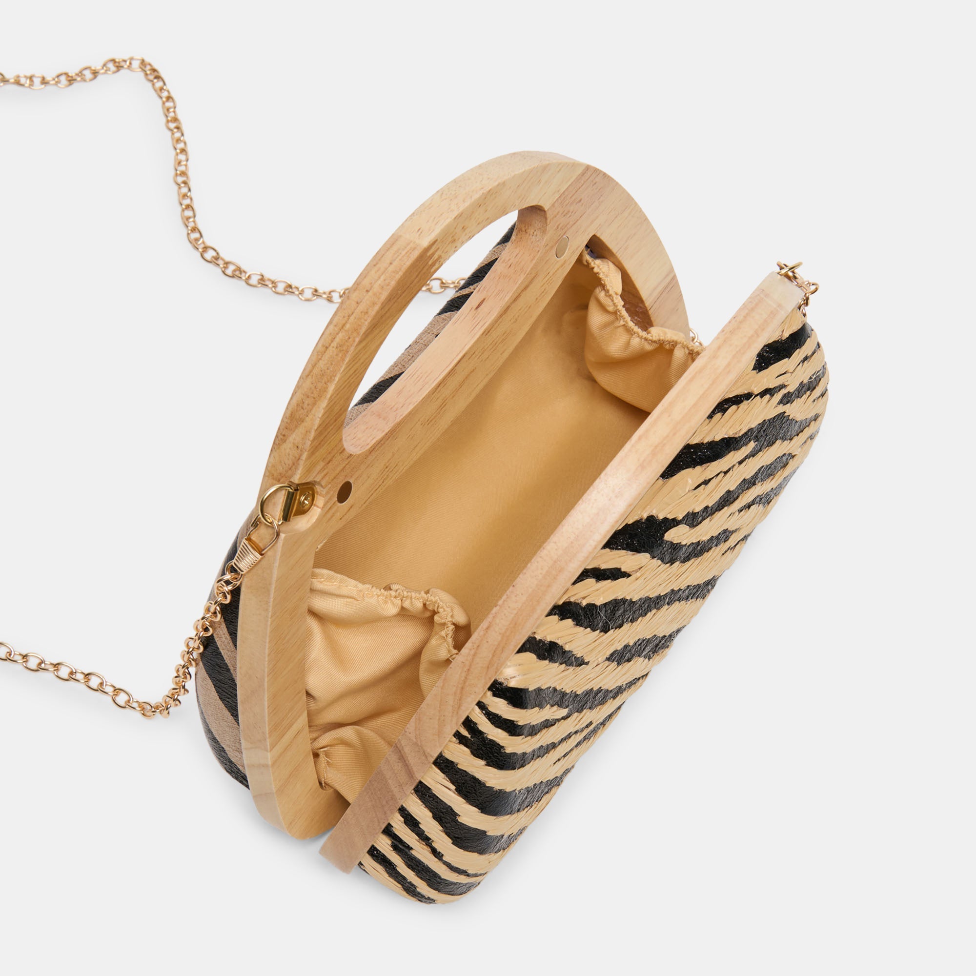Dolce Vita HANDBAGS | Maelie Black Natural Zebra Raffia Handbag