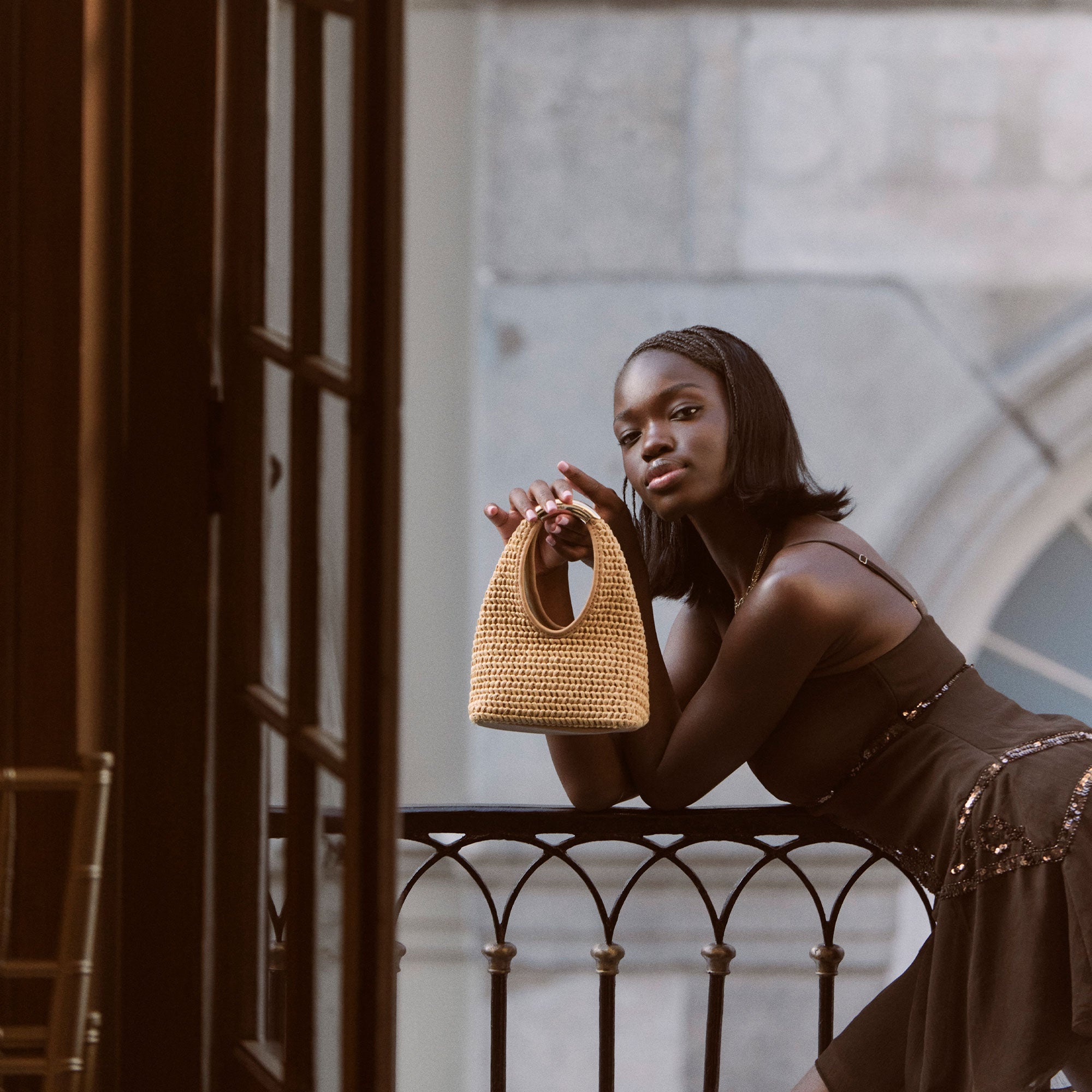 Dolce Vita HANDBAGS | EVELISE Natural Raffia Mini Handbag