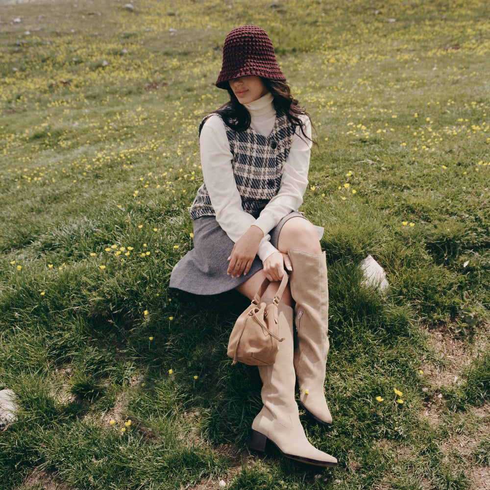 Dolce Vita HANDBAGS | Amaru Brown Suede Crossbody