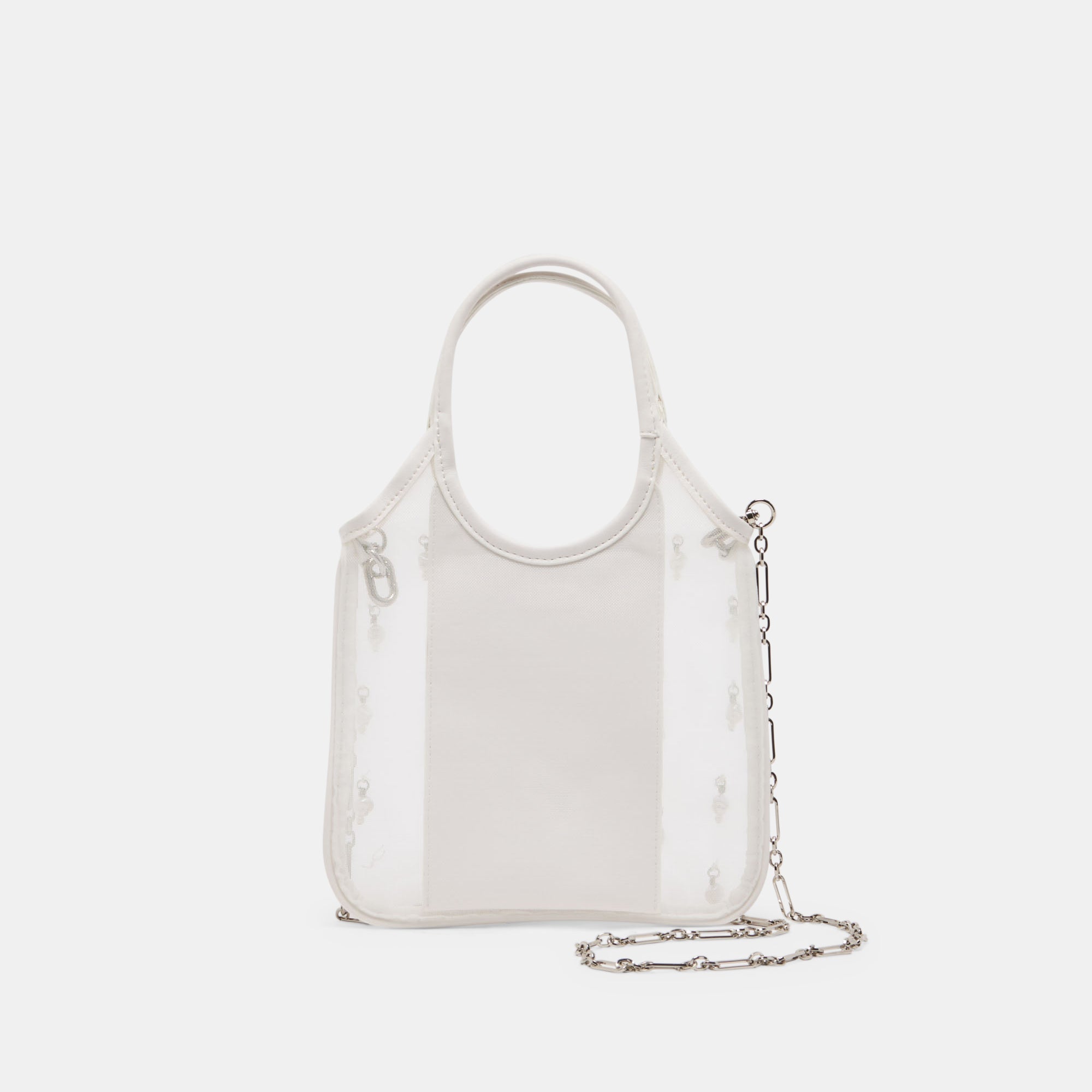 Dolce Vita HANDBAGS | SYLVENE PEARL White Mesh Removable Crossbody Handbag
