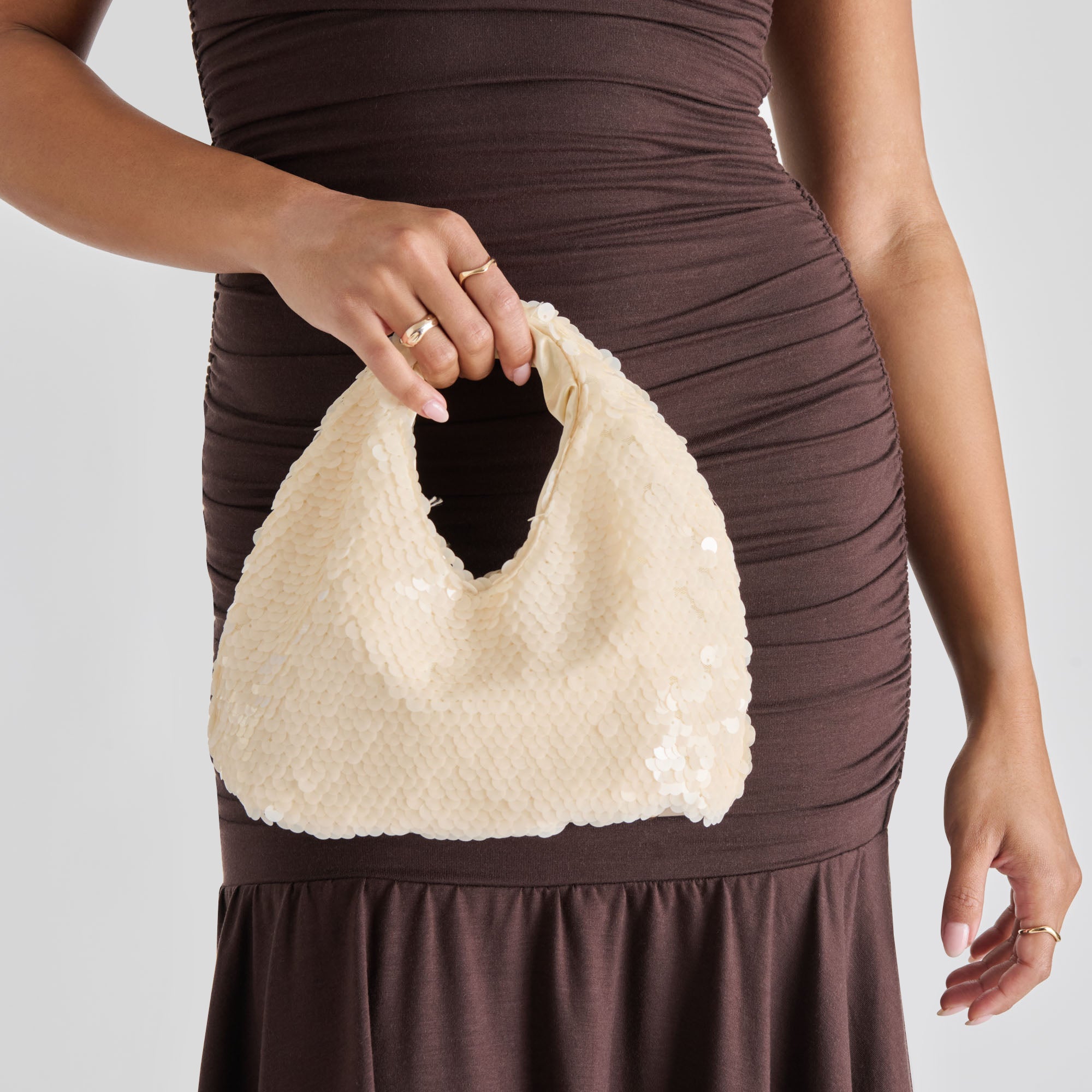 Dolce Vita HANDBAGS | Dahlia Sequin Ivory Sequin Handbag