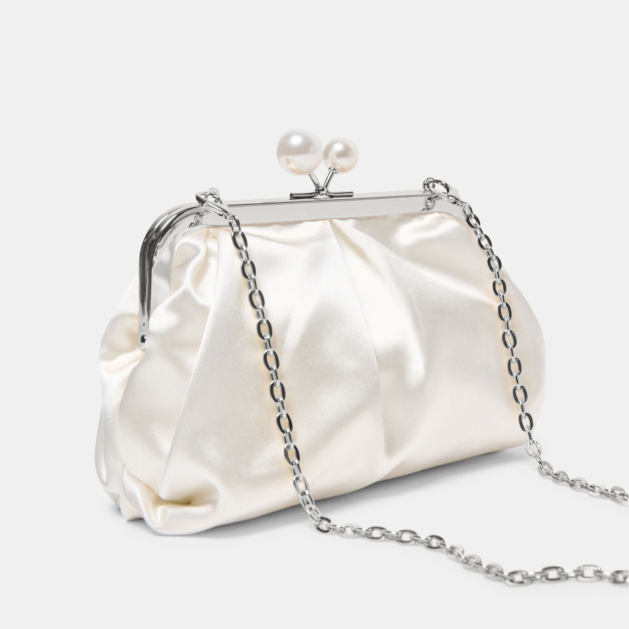 Dolce Vita HANDBAGS | Kendall White Satin Clutch